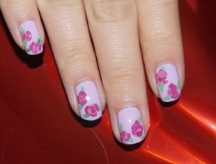 Дизайн ногтей в домашних условиях, рисунки роз на ногтях